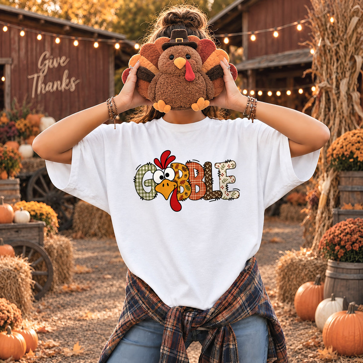 Trendy Thanksgiving Shirt - Gobble Gobble Turkey Shirt - Funny Thanksgiving Gift for Friends, Holiday Outfit