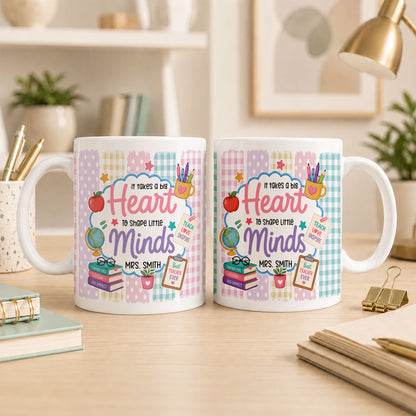Back to School Personalized Teacher Mug, Custom Name Coffee Mug, Teacher Appreciation Gift for Preschool, Kindergarten & Elementary Teachers