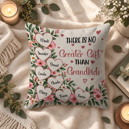 Personalized Grandma Pillow - There is No Greater Gift than Grandkids - Custom Family Gift