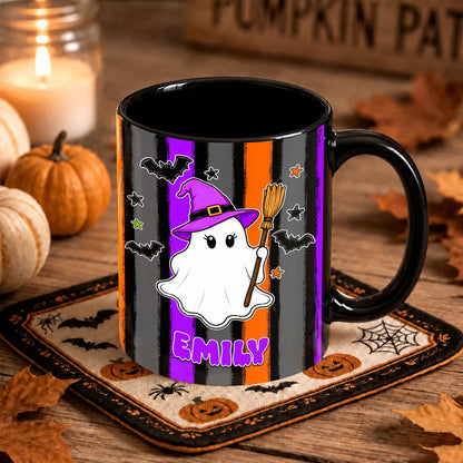 Personalized Halloween Family Mug Set - Custom Name Ghost Coffee Mug - Matching Halloween Mugs for Family, Cute Spooky Gift