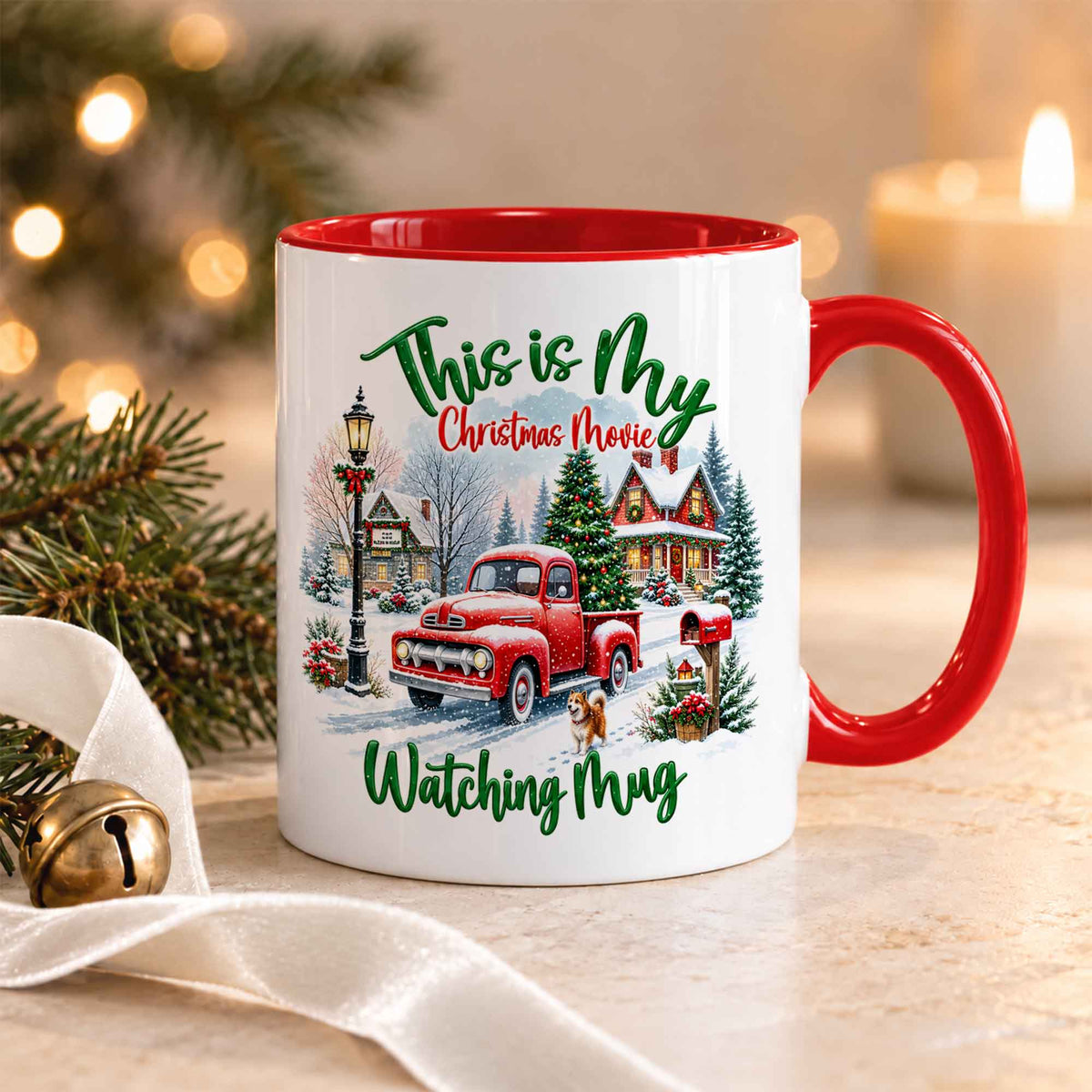 Christmas Movie Mug, Red Truck Christmas Tree Coffee Mug, Holiday Gift for Family