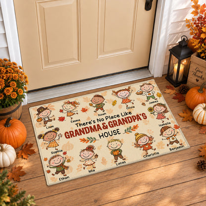 Personalized Thanksgiving Doormat - Grandma & Grandpa's House Mat - Thanksgiving Gift for Grandparents