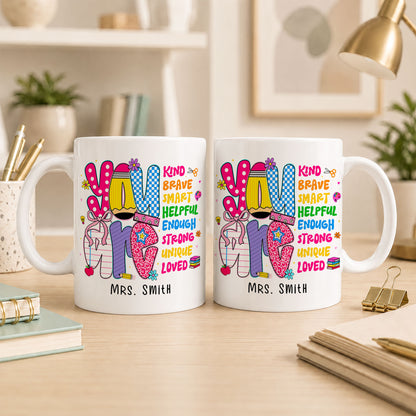 Personalized Teacher Coffee Mug, Custom You Can Do It Mug with Name, Back to School Gift, First Day of School, Teacher Appreciation Cup