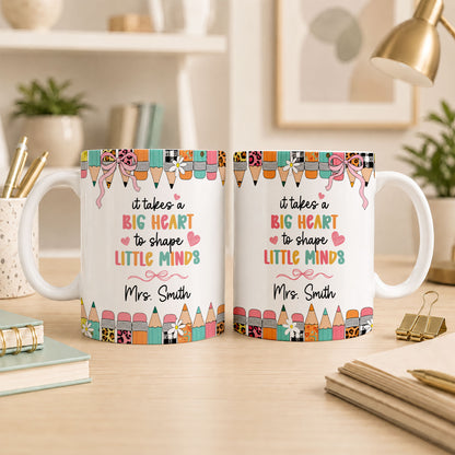 Back to School Personalized Teacher Mug, Custom Name Coffee Mug, Teacher Appreciation Gift for Preschool, Kindergarten & Elementary Teachers