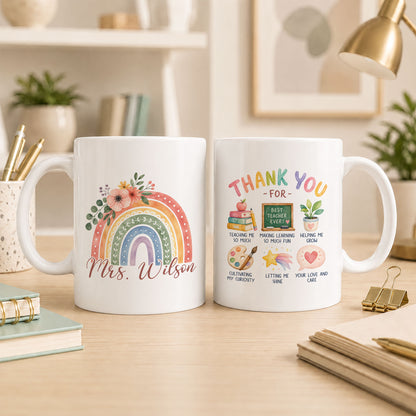 Thank You Teacher Mug - Personalized Teacher Mug - Appreciation Gift For Teachers, Back To School 2026
