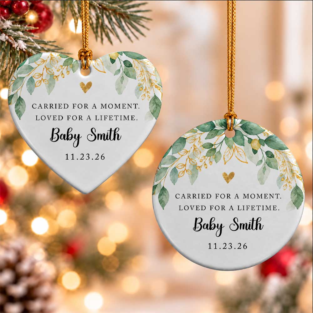 Personalized Ceramic Ornament - Custom Name Baby Memorial Christmas - Forever Loved Keepsake, Bereavement Gift