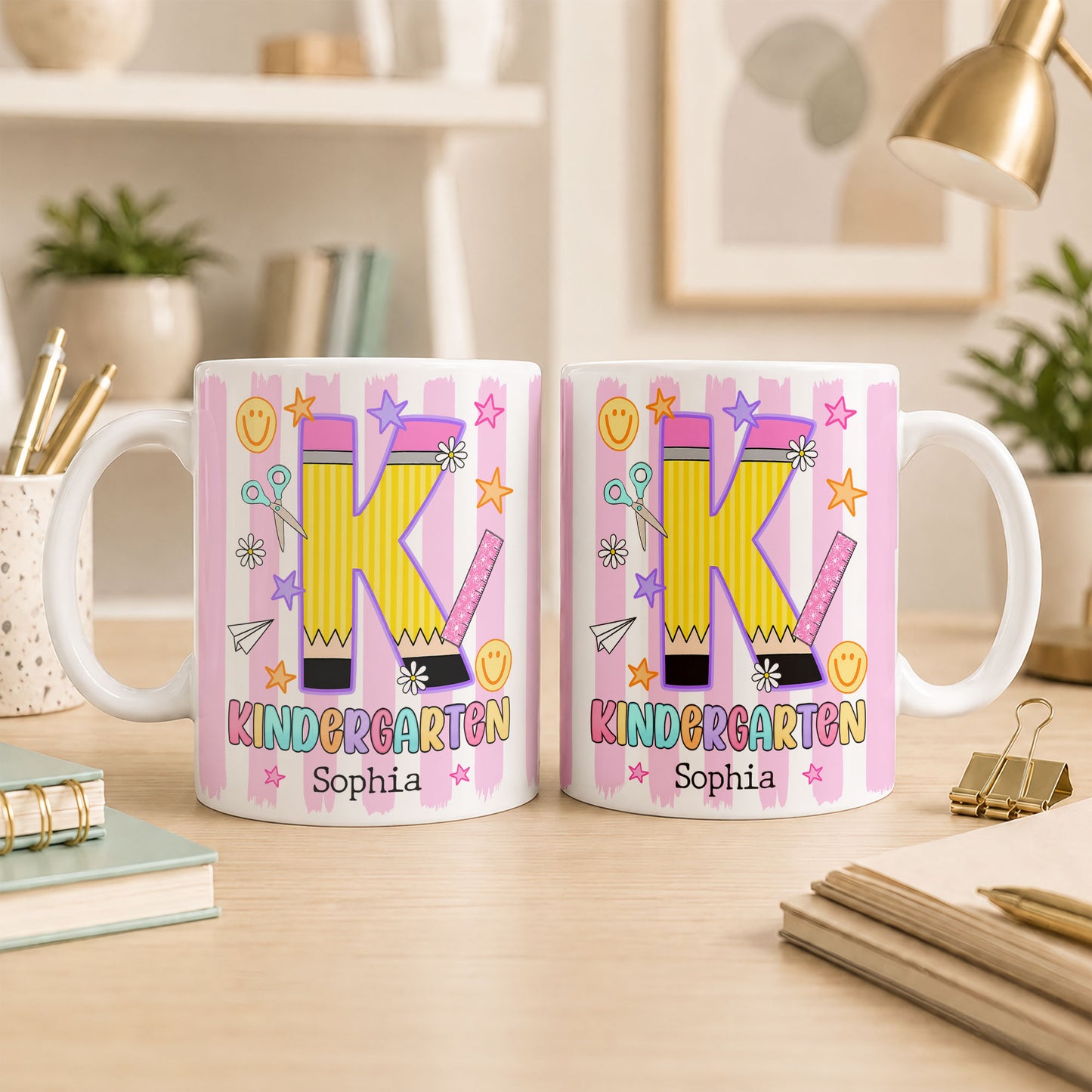 Personalized Hello Kindergarten Mug with Custom Grade & Name, Cute Goose School Coffee Mug, First Day of School Gift for Kids Students