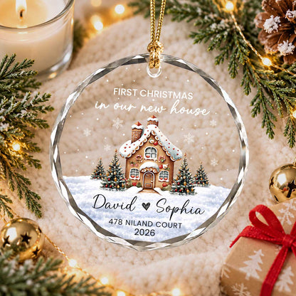 Personalized New Home Christmas Ornament, Custom Name Address Keepsake, Christmas Gift