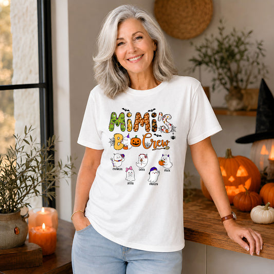 Personalized Halloween Shirt - Mimi's Boo Crew T-Shirt Sweatshirt - Spooky Season Gift for Mom, Grandma