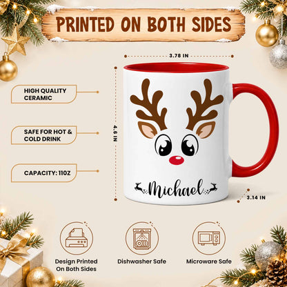 Personalized Christmas Matching Mug - Reindeer Mug Sets for Families, Groups, Businesses & Teams - Christmas Gift