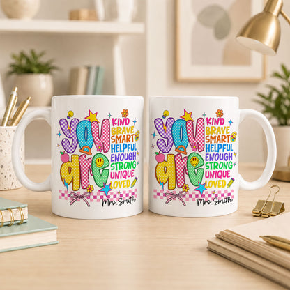 Personalized Teacher Coffee Mug, Custom You Can Do It Mug with Name, Back to School Gift, First Day of School, Teacher Appreciation Cup