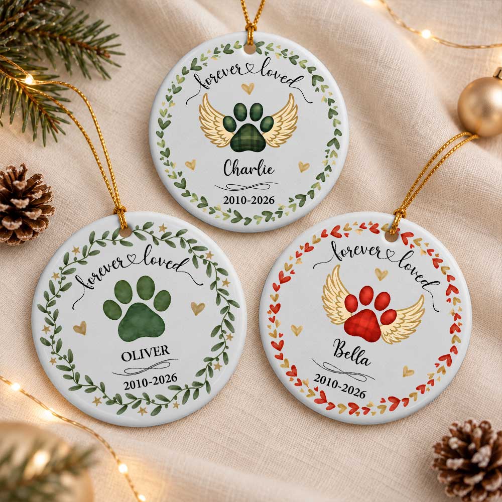Personalized Ceramic Ornament - Custom Pet Memorial Christmas Keepsake - Pet Lovers Gift