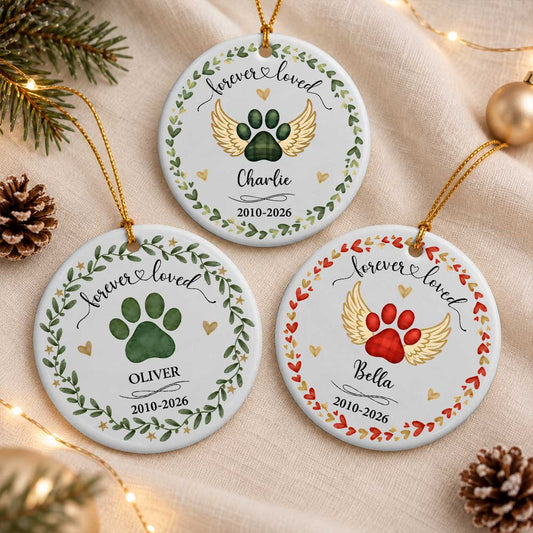 Personalized Ceramic Ornament - Custom Pet Memorial Christmas Keepsake - Pet Lovers Gift