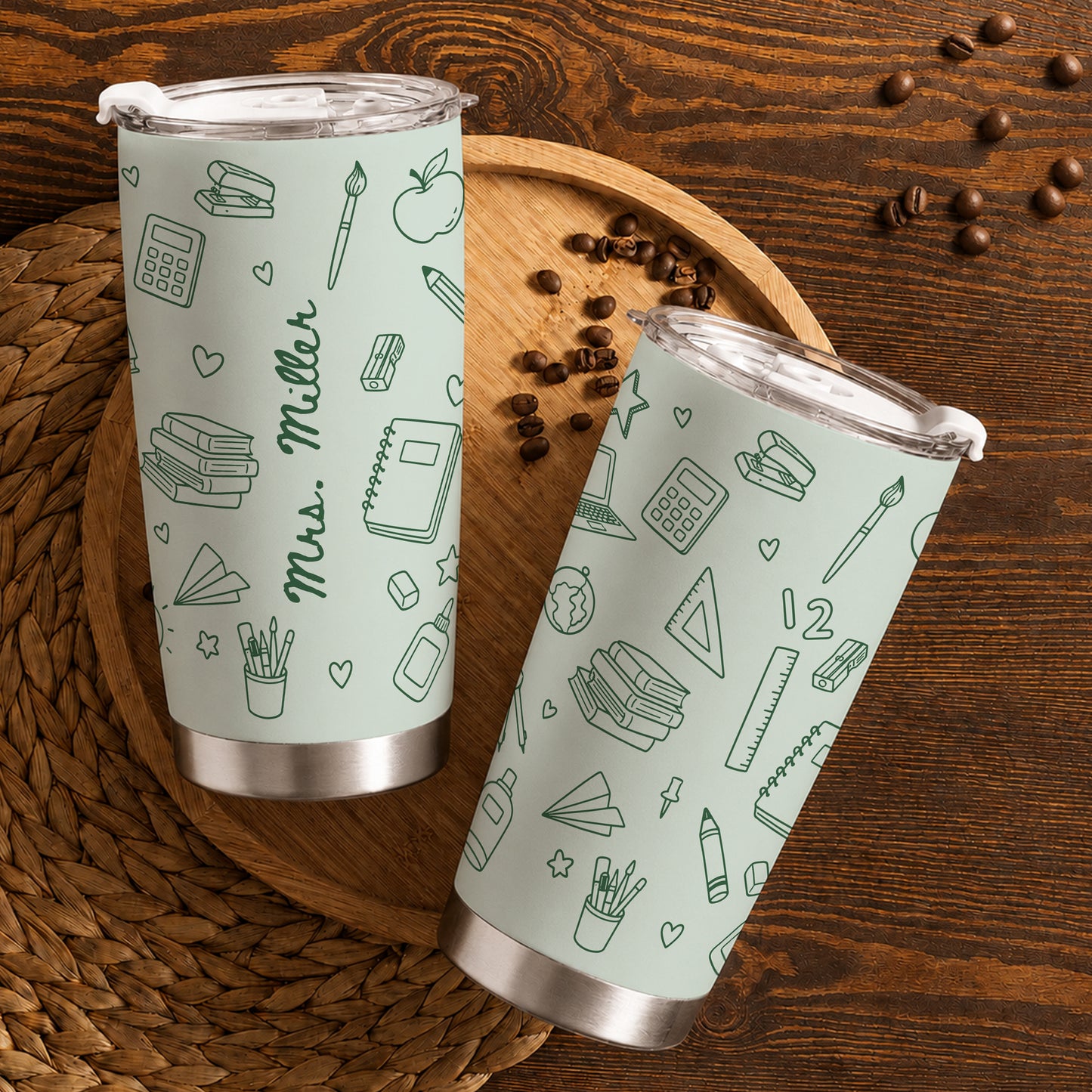 Personalized Teacher Tumbler - Teacher To Go Cup - Custom Teacher Name Stainless Steel Tumbler, Gift for Teacher