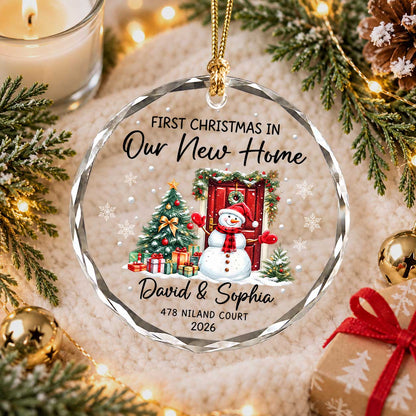 Personalized New Home Christmas Ornament, Custom Name Address Keepsake, Christmas Gift