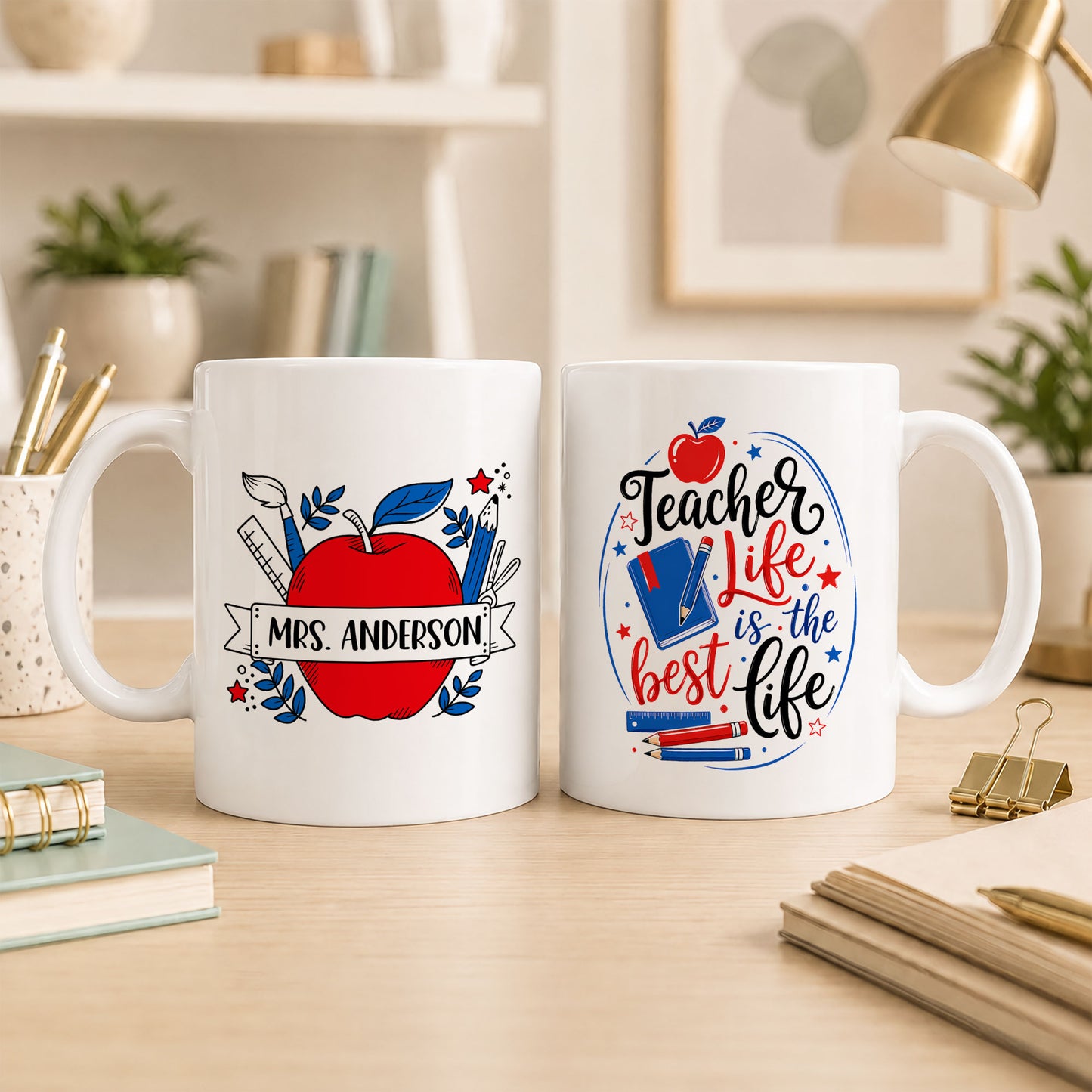 Personalized Teacher Mug - Teacher Life Is The Best Life - Back To School Custom Gift for Teachers