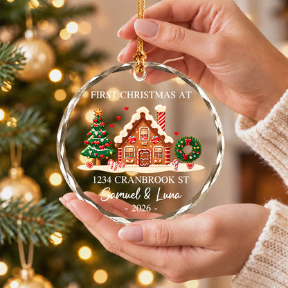Personalized New Home Christmas Ornament, Custom Name Address Keepsake, Christmas Gift