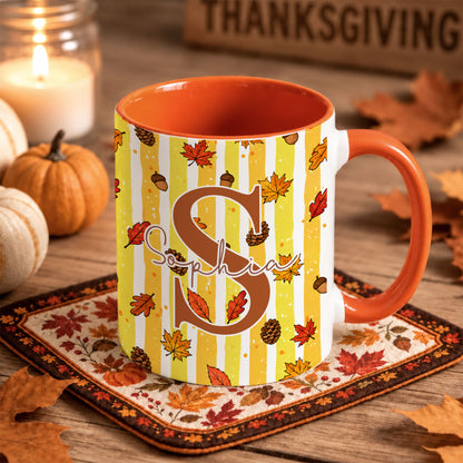Personalized Thanksgiving Mug - Custom Name Fall Pumpkin Mug - Thanksgiving Gift for Friends, Self Gift
