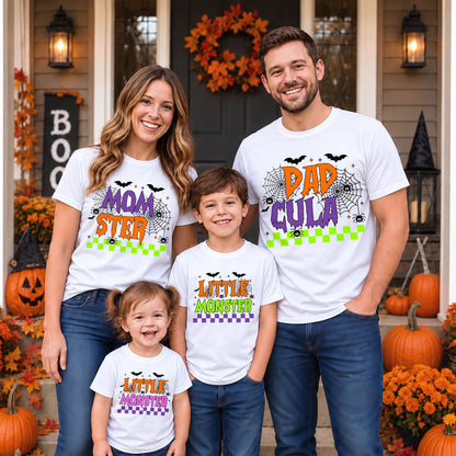Personalized Halloween Family Shirts - Dadcula Momster Little Monster Matching Family Shirt - Halloween Family Gift
