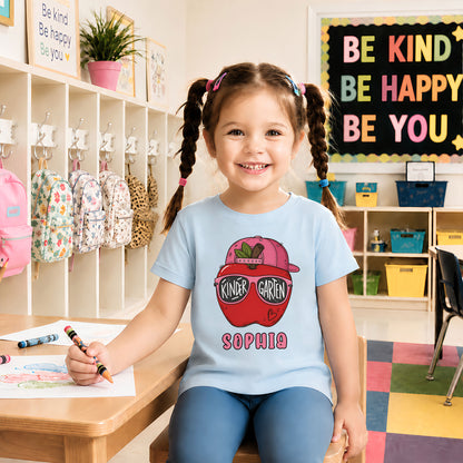 Apple School Shirt - Custom Kid Name & Grade T-shirt - First Day of School Gift for Boys & Girls