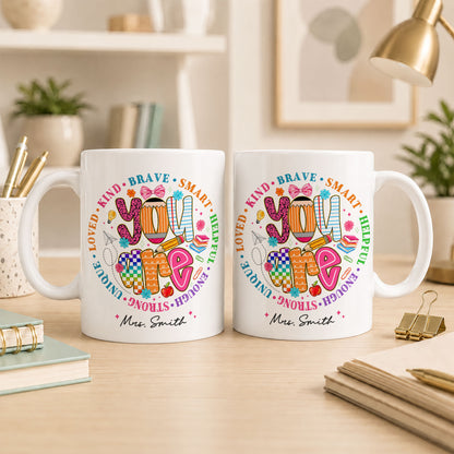 Personalized Teacher Coffee Mug, Custom You Can Do It Mug with Name, Back to School Gift, First Day of School, Teacher Appreciation Cup