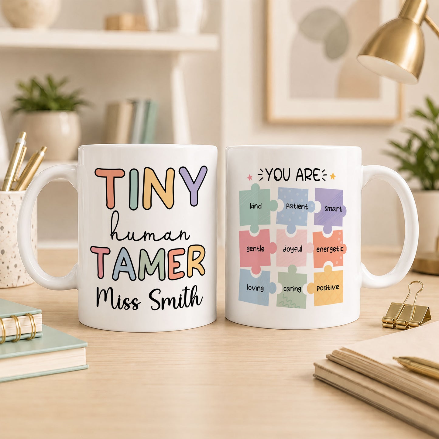 Tiny Human Tamer Teacher Mug - Personalized Teacher Mug - Teacher Appreciation Gift