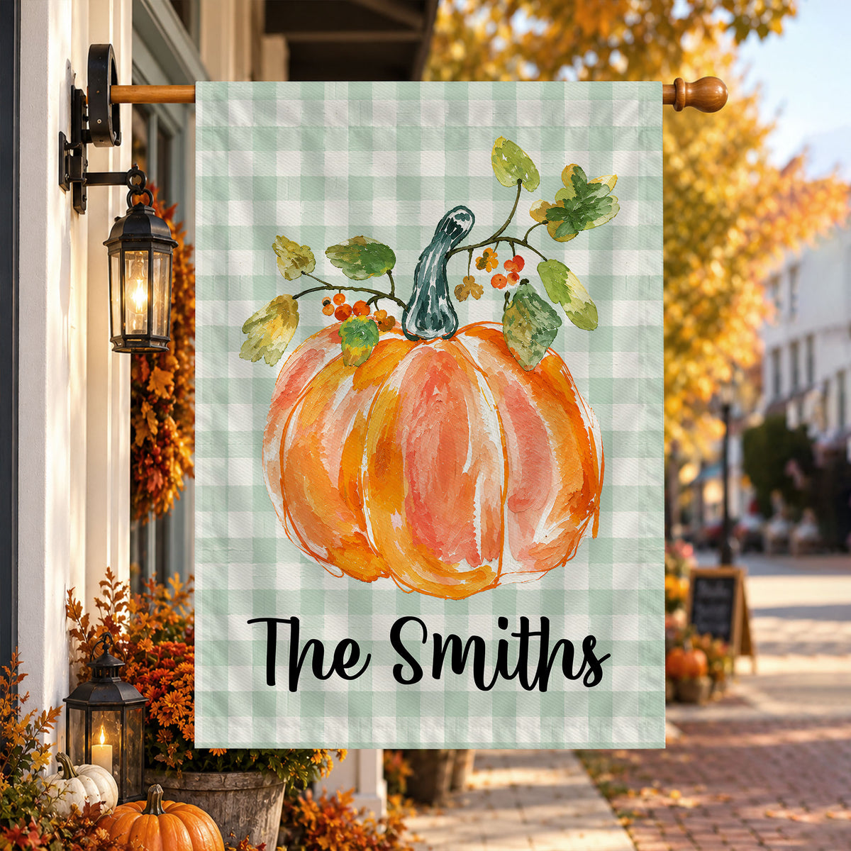 Personalized Thanksgiving Garden Flag - Custom Family Name Flag - Thanksgiving Porch Decor