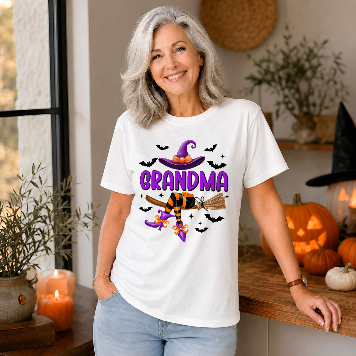 Personalized Halloween Witch Shirt - Grandma Witch T-Shirt Sweatshirt - Halloween Gift for Grandma, Mom