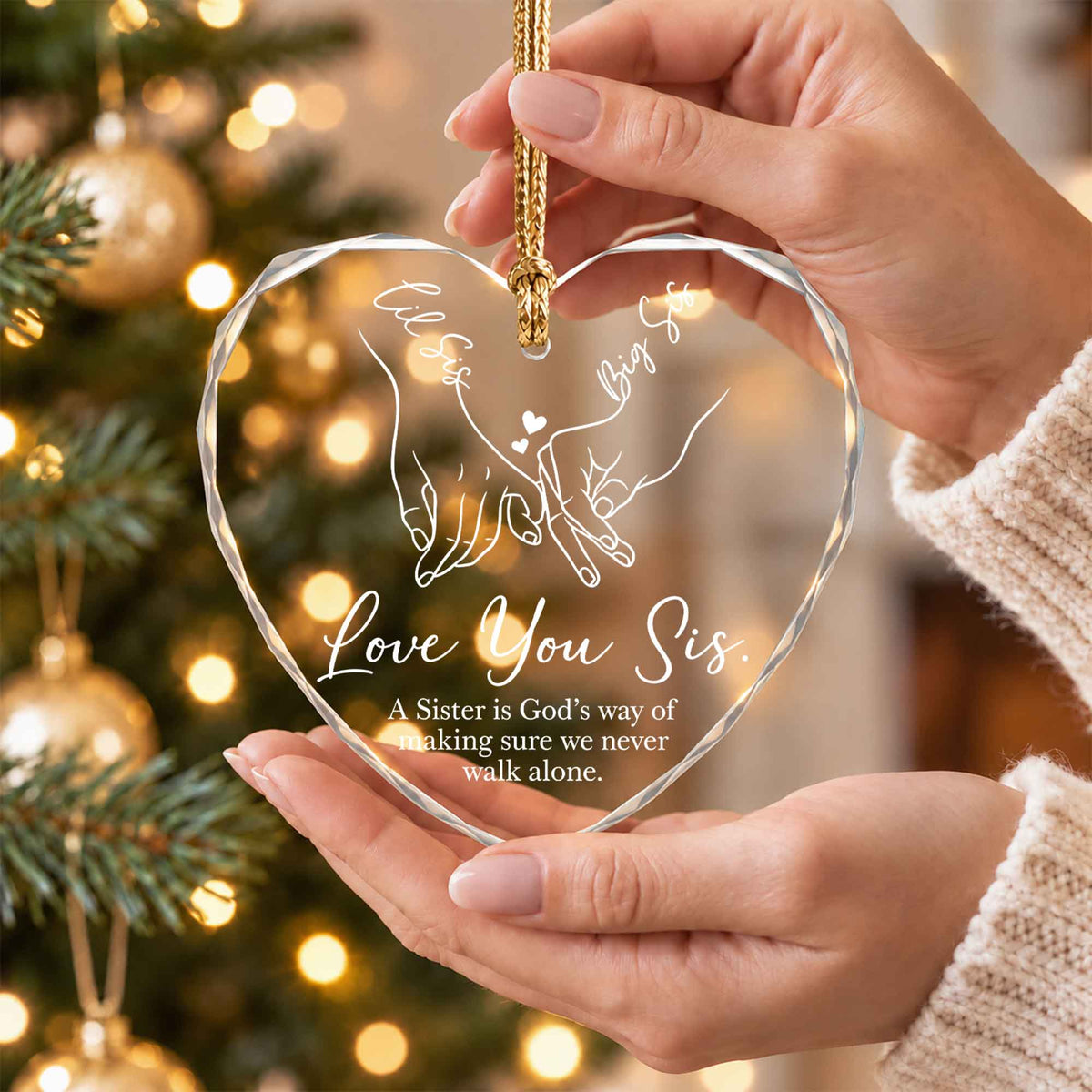 Sister Christmas Ornament, I Love You Forever Keepsake, Christmas Gift for Sister