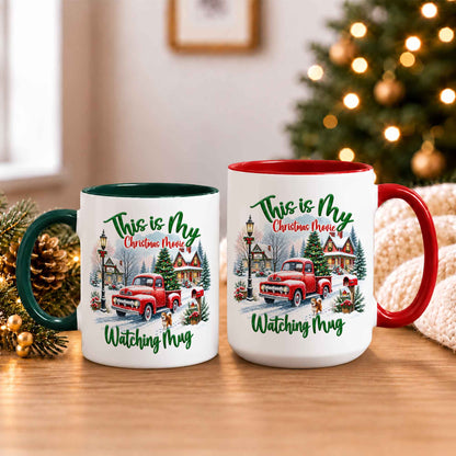 Christmas Movie Mug, Red Truck Christmas Tree Coffee Mug, Holiday Gift for Family