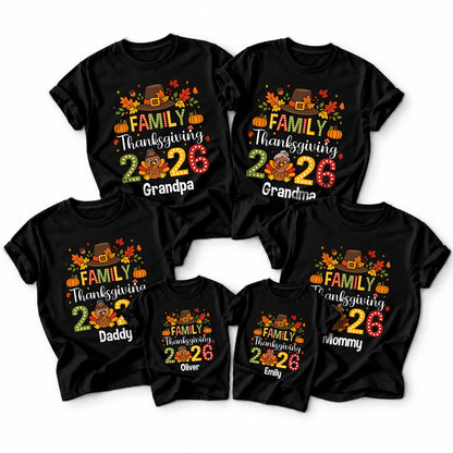 Personalized Thanksgiving Family Shirts - Custom Turkey Matching Shirt - Thanksgiving 2026 Outfit