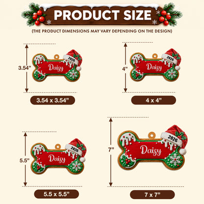 Personalized Custom Shape Wood Ornament - Dog Bone Gingerbread Christmas Ornament - Gift for Dog Lovers