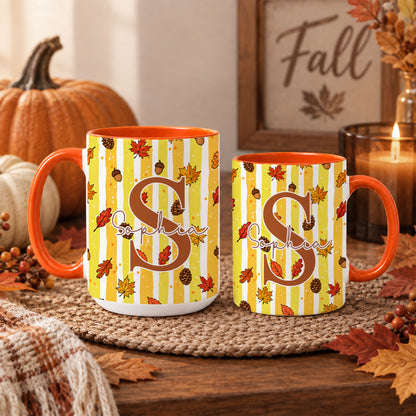 Personalized Thanksgiving Mug - Custom Name Fall Pumpkin Mug - Thanksgiving Gift for Friends, Self Gift
