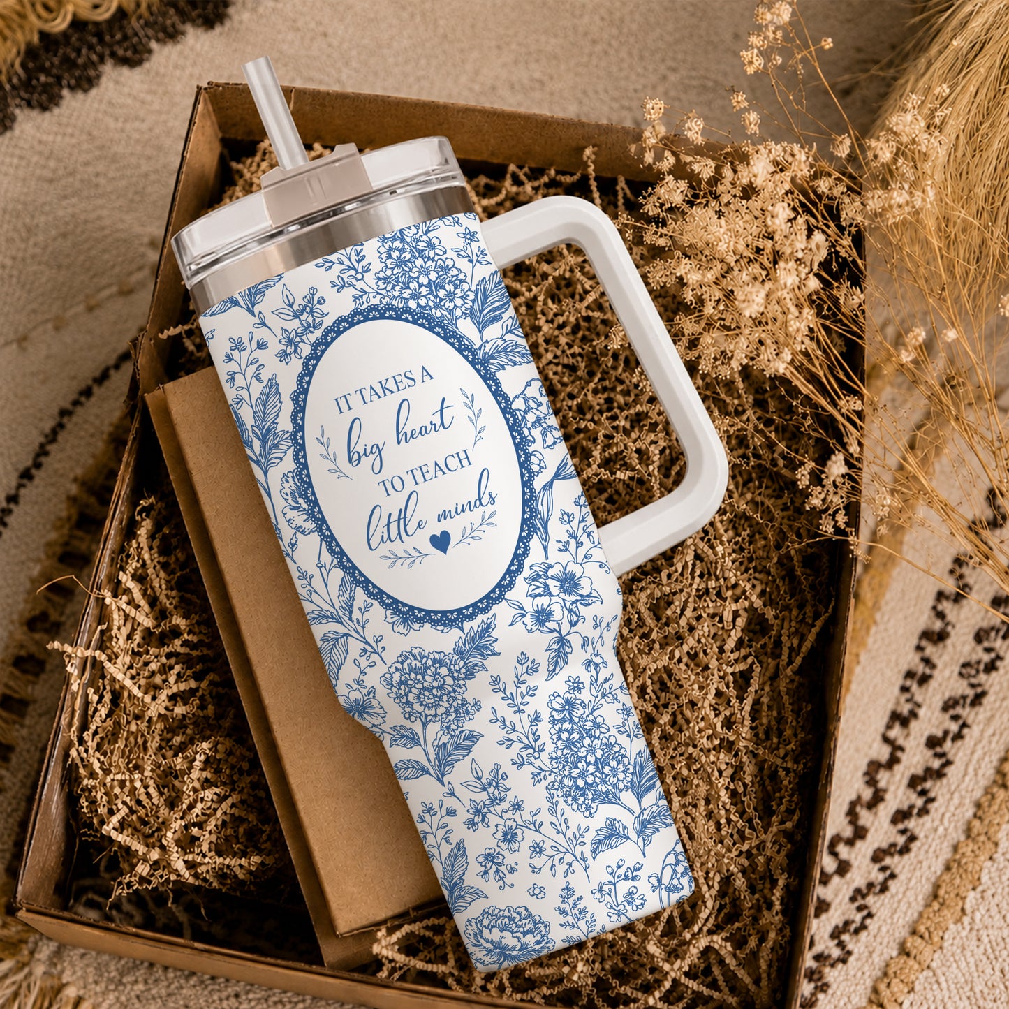 Personalized Teacher Tumbler - Never Underestimate The Difference You Make - Toile de Jouy Tumbler, Custom Teacher Appreciation Gift