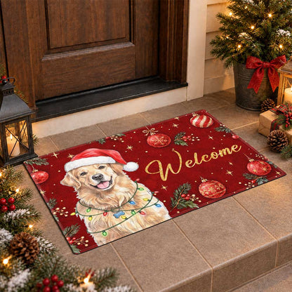 Personalized Christmas Doormat – Custom Pet Portrait Welcome Door Mat - Christmas Gift for Pet Lovers