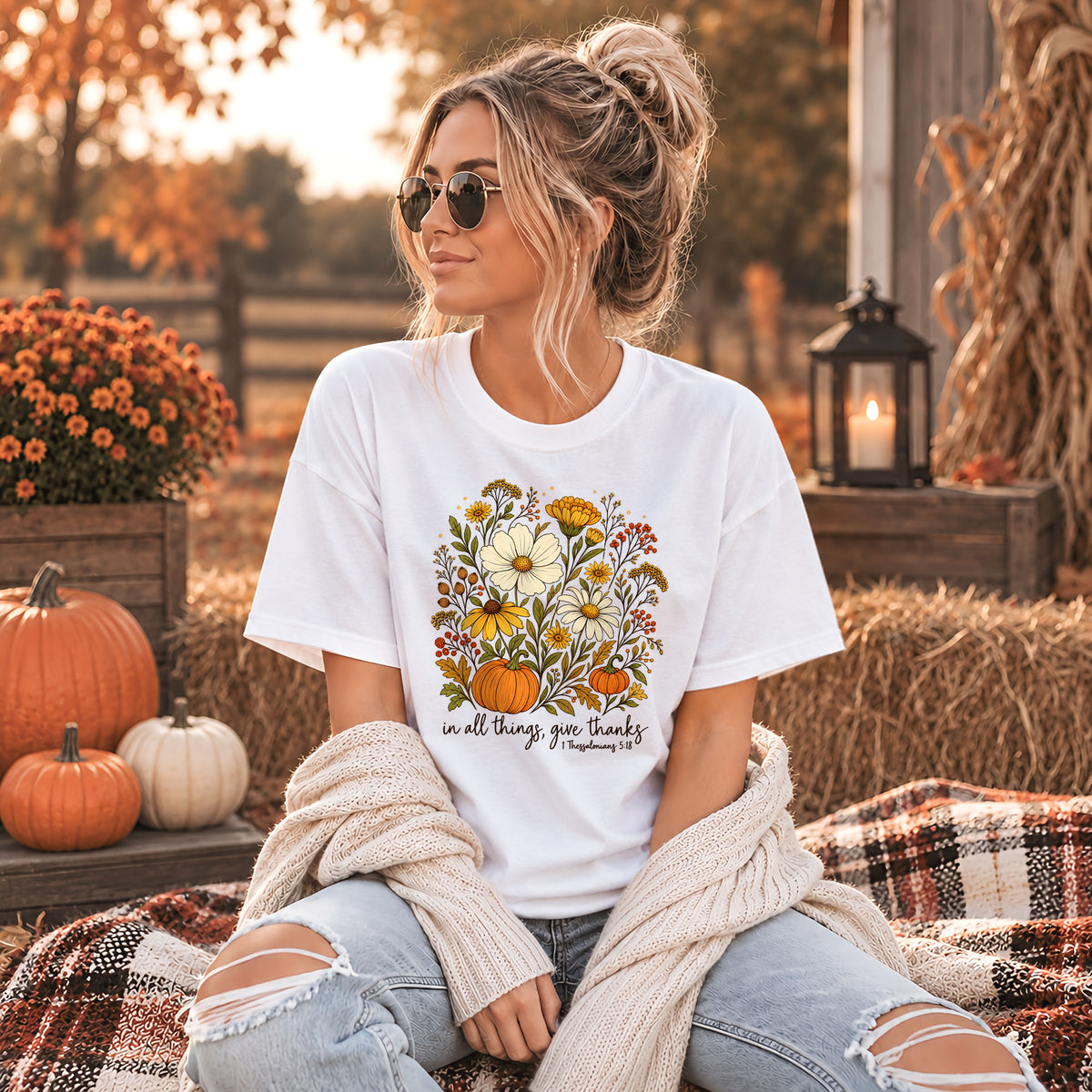 Thanksgiving Christian Shirt  - Give Thanks To The Lord - Thanksgiving Gift for Friends, Self Gift