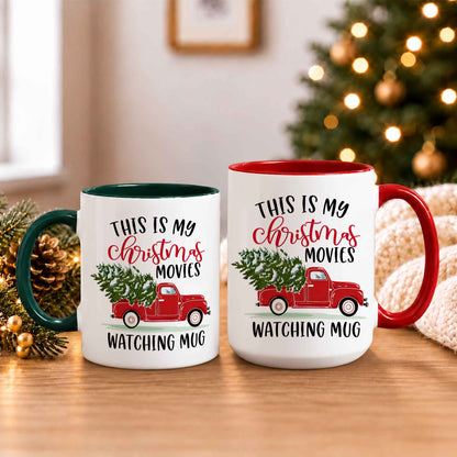 Christmas Movie Mug, Red Truck Christmas Tree Coffee Mug, Holiday Gift for Family