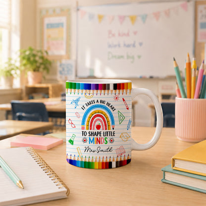 Back to School Personalized Teacher Mug, Custom Name Coffee Mug, Teacher Appreciation Gift for Preschool, Kindergarten & Elementary Teachers