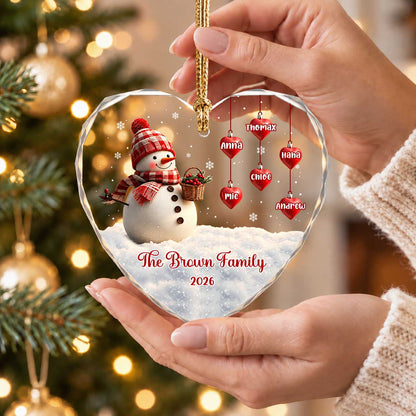 Personalized Gift Family Christmas Ornament 2026, Custom Name Glass Ornament Christmas Tree, Gift For Family