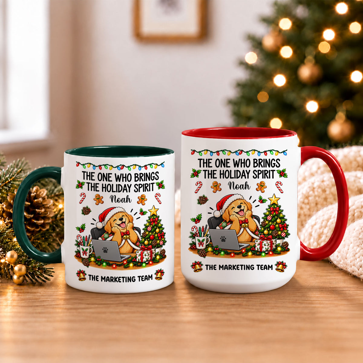 Personalized Christmas Mug for Coworkers - Custom Name Funny Office Coffee Cup - Christmas Gift for Coworkers, Colleagues
