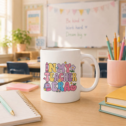 Pastel Groovy Teacher Mug - In My Teacher Era - Personalized Gift for Teachers