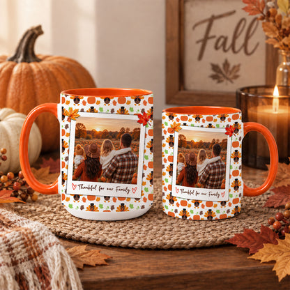 Personalized Thanksgiving Mug - Custom Photo & Message Accent Mug - Family Thanksgiving Gift
