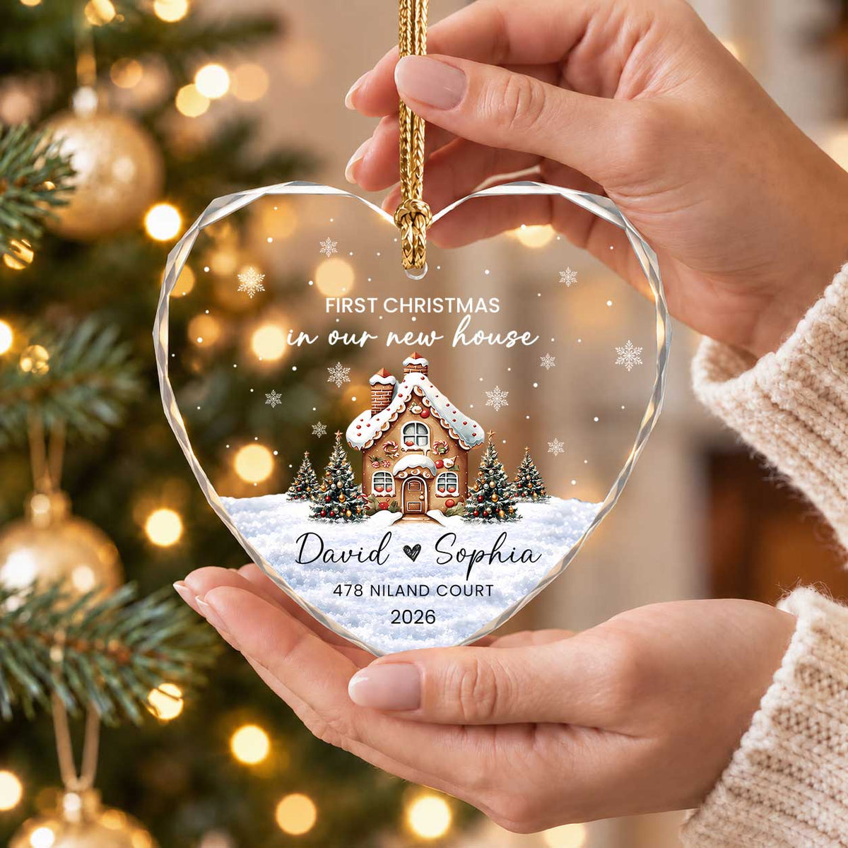 Personalized New Home Christmas Ornament, Custom Name Address Keepsake, Christmas Gift