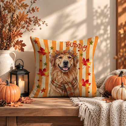 Personalized Thanksgiving Pet Pillow – Custom Pet Portrait Pillow Watercolor Art - Thanksgiving Gift for Pet Lovers
