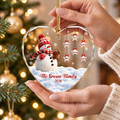 Personalized Gift Family Christmas Ornament 2026, Custom Name Glass Ornament Christmas Tree, Gift For Family