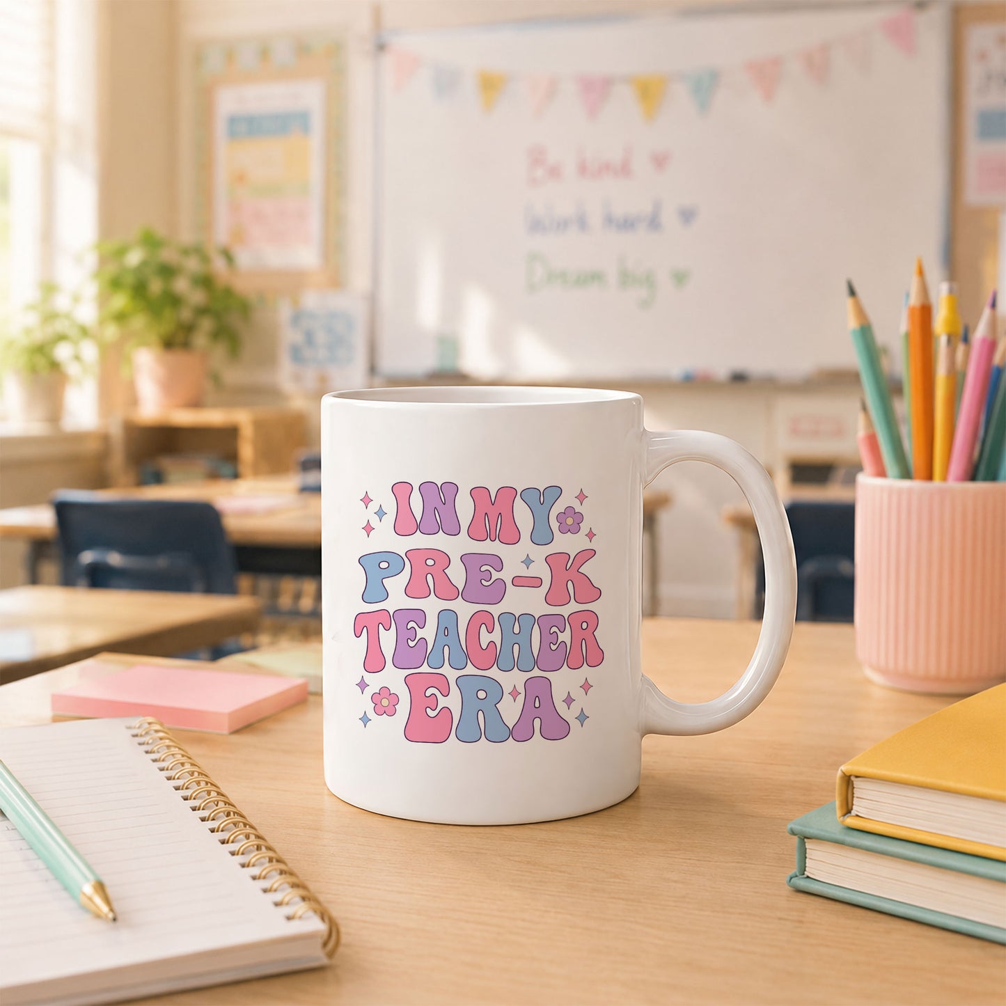 Groovy Floral Teacher Mug - Custom Teacher Name & Grade Coffee Cup - Back To School Teacher Gift