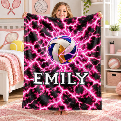 Personalized Sports Blanket - Custom Name Sport Blanket for Girls & Boys - Youth Athlete Gift for Kids