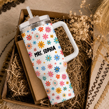Personalized Teacher Tumbler - Celebrate Minds of All Kinds - Teacher Autism Awareness, Custom Teacher Name Tumbler