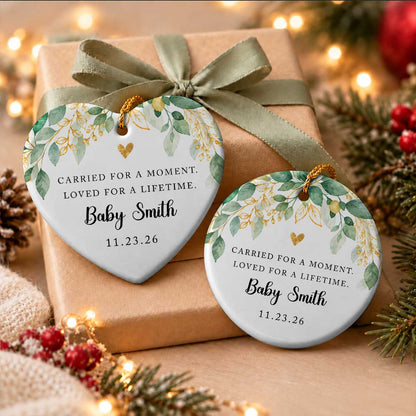 Personalized Ceramic Ornament - Custom Name Baby Memorial Christmas - Forever Loved Keepsake, Bereavement Gift