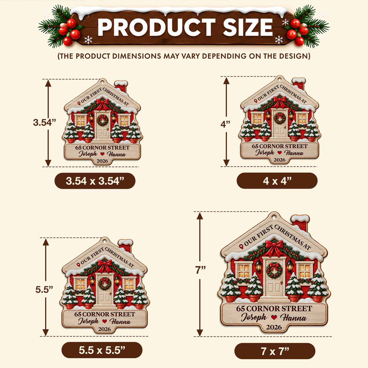 Personalized Custom Shape Wood Ornament - First Christmas at Our New Home Ornament - Christmas Keepsake 2026